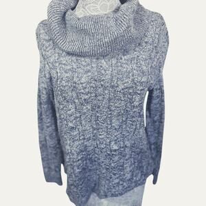 Christopher & Banks Blue Cowl Neck Sweater Women’s Large Soft Cozy EUC